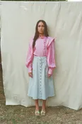 HERMES VINTAGE BABY BLUE SKIRT