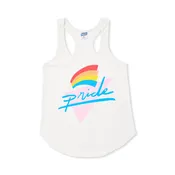 80's Pride Script White Tank, Charlie Hustle