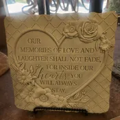 "Our memories of Love and Laughter" memory stone with stand e
