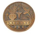 1880s original salvaged chicago interior residential cast brass "broken leaf" pattern drum-shaped doorknob