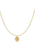 15" Choker Beaded - Classic Gold 2mm - Inspire Small Gold Disc | enewton