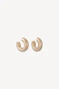 18k Yellow Gold Wide Tubular Hoop Earrings