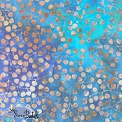 112" Wide Batik - Gardenista Vine - Lake