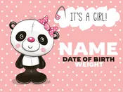 Baby Girl - Pink Panda - Yard Sign