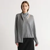 Amanda Scarf-Neck Wool Sweater