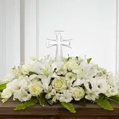 White Purity and peace Casket Spray