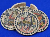 Canasta Coaster Set: Corked Drink Coasters with Holder, Card Game Gift