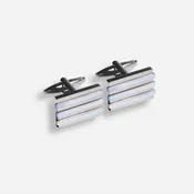 Abalone Stripe Silver Cufflinks