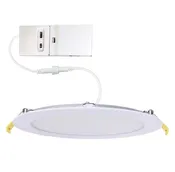 Slim 6" LED Downlight - 820-1230Lm - Smooth Trim - Wattage and CCT Selectable - 120-277v Dimmable