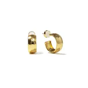 24K Gold Mini Hammered Hoops