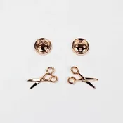 Button & Scissors Earring Set of 2 Rose Gold