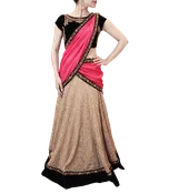 BEIGE AND BLACK LEHENGA SAREE