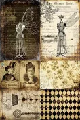 Decoupage Paper - Dress Form Project Blocks