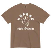 Defend New Orleans, White Ink on Espresso