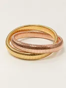 Double Ribbed Bracelet - Gold & Rose