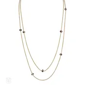 Antique amethyst and gold muff chain