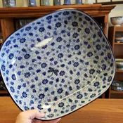 Baker ~ 10.5" x 12" large serving dish 156-1443X ~ Hidden Dragonfly  Squoval