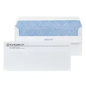 Custom #10 Self Seal Envelopes with Security Tint, 4 1/8" x 9 1/2", 24# White Wove, 1 Standard Ink, 250 / Pack