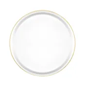 BrimWare Basic 8.5" Salad Plates (White / Gold) - 10 ct.