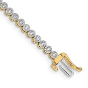 14k Gold Diamond Illusion Tennis Bracelet, 7-Inch