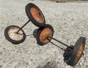 4 Vintage Metal Baby Buggy Wheels Pedal Car Garden Cart Pumpkin Wagon A48