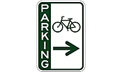 Bicycle Parking Symbol with Right Arrow - Side Bar Sign