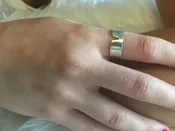 Silver V Design Ring