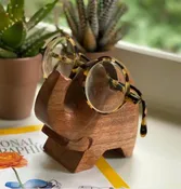 Acacia Elephant Eyeglass Stand