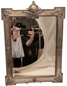 Antique Austrian Continental Silver Mirror