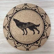 9" Wolf Clan Trivet/Hot Plate — Tuscarora WoodWorks