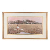 Ann Mount "Going Home" Framed Oil on Canvas (18.5" x 30.5")