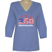 250 American Birthday 3/4 V-Neck Classic
