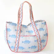 Blue Fish Expandable Tote Bag