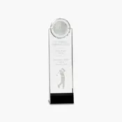 3D Engraved Crystal Golf Ball Tower