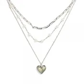 Layered Heart Chain Link Necklace