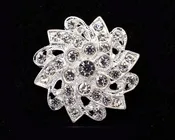 1 1/4" Silver Round Fashion Brooch Pin   - Pack of 12