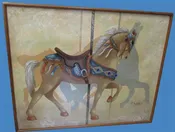 Carousel Horse Painting Stein & Goldstein Stander with Jewels 40x40