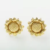 18kt Gold Sunflower Earrings