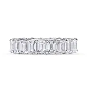 Classic Shared Prong Emerald Cut Diamond Eternity Band