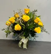 1 DOZEN YELLOW ROSES