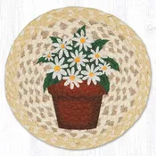 10" Jute Daisy Clay Pot Round Trivet