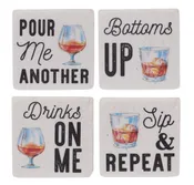 Watercolor Happy Hour Text Coaster