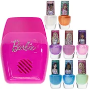 Barbie - Townley Girl Plant-Based, Non-Toxic Peel-Off Water-Based Natural Safe Quick Dry Nail Polish Gift Kit Set for Kids Set With Nail Dryer, Batteries Not Included, Ages 3+