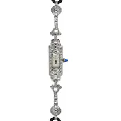 Art Deco Baume & Mercier for Birks Platinum and Diamond Ladies Wristwatch