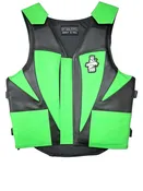 EPT Bull Riding Vest v3.0- Black & Lime Green Leather Adult Sizes: Small to 2XL