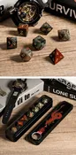 Gemstone Dice Set (7pcs) Bloodstone (Natural)