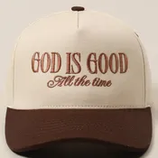 God Is Good All The Time Embroidery Trucker Hat
