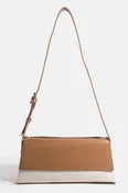 Tan 2 Tone Rectangular Handbag