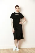 Addison Cotton Dress with Side Gathering Detail