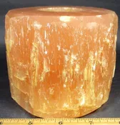 LT108 Peach Selenite Candle Holder
